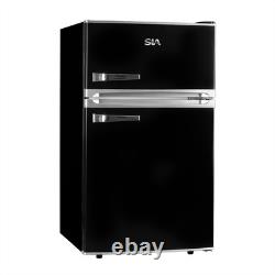 SIA 88L Freestanding Undercounter Fridge Freezer, Black GRADED