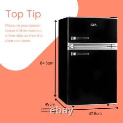 SIA 88L Freestanding Undercounter Fridge Freezer, Black GRADED