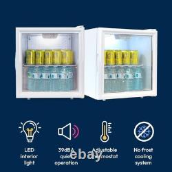 SIA Drinks Fridge, 58L Table Top Beer / Wine Cooler With Glass Door DC6WH