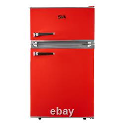 SIA RFM88R 88L Freestanding Under Counter Retro Fridge Freezer Red