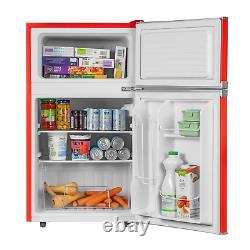 SIA RFM88R 88L Freestanding Under Counter Retro Fridge Freezer Red