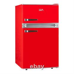 SIA RFM88R 88L Freestanding Under Counter Retro Fridge Freezer, Red GRADED
