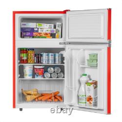 SIA RFM88R 88L Freestanding Under Counter Retro Fridge Freezer, Red GRADED