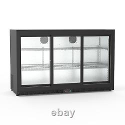 SIA SBB290BL3 Black 290L Commercial Back Bar Fridge With Sliding Doors