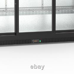 SIA SBB290BL3 Black 290L Commercial Back Bar Fridge With Sliding Doors GRADED