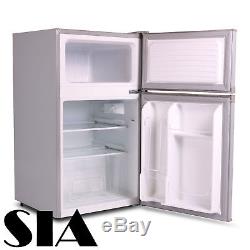 SIA UFF01SS 92L Freestanding Silver / Grey Under Counter 2 Door Fridge Freezer