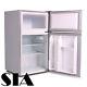 Sia Uff01ss 92l Freestanding Silver / Grey Under Counter 2 Door Fridge Freezer