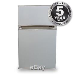 SIA UFF01SS 92L Freestanding Silver / Grey Under Counter 2 Door Fridge Freezer