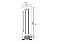 SIA WC30SS Undercounter Wine Cooler Fridge, 59L 19 Bottle Capacity, LED Light