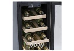 SIA WC30SS Undercounter Wine Cooler Fridge, 59L 19 Bottle Capacity, LED Light