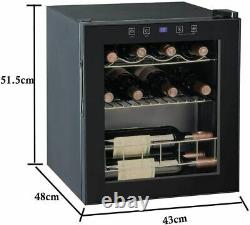 SMAD 16 Bottles Undercounter Wine Fridge Beverage Cooler LED Bar Stainless Steel