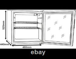 Sia DC2BL Fridge Glass Door Cooler Undercounter Black TESTED+ WARRANTY