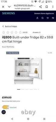 Siemens Fully Integrated Under Counter Fridge Brand New Unused No Box See Photos