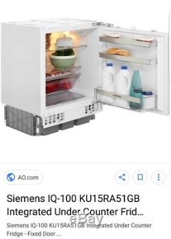 Siemens KU15RA51GB Integrated Under Counter Fridge with Fixed Door Kit, A+, 137l