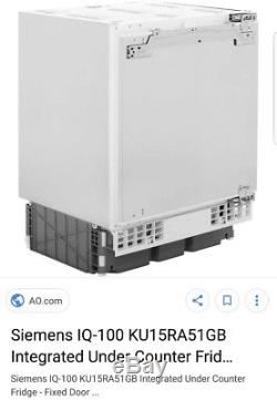 Siemens KU15RA51GB Integrated Under Counter Fridge with Fixed Door Kit, A+, 137l
