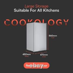 Sleek 93L Under Counter Fridge with Adjustable Temperature Control in Silver