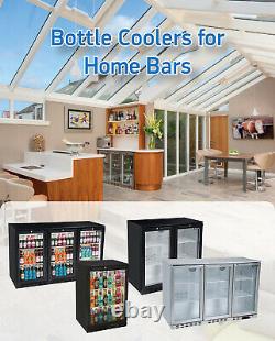 Sliding Door Undercounter Man Cave Home Bar Beer Bottle Cooler Xmas Gift Fridge