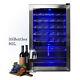 Smad 33 Bottles Wine Fridge Cooler Glass Door Stainless Steel 95l Under-counter