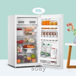 Spacious 93L White Under Counter Fridge with Interior Light & Adjustable Legs