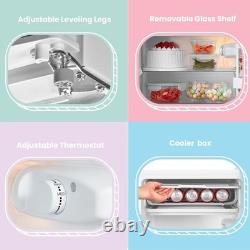 Spacious 93L White Under Counter Fridge with Interior Light & Adjustable Legs