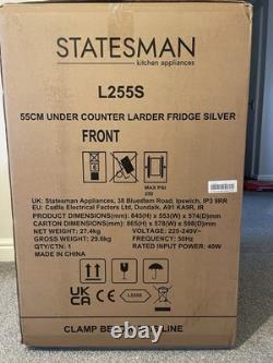 Statesman L255S 113 Litre 55cm Under Counter Fridge Silver 34643