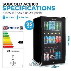 Subcold 100L Beer Fridge ACE100 LED Under-counter Drinks Fridge Auto-Defrost