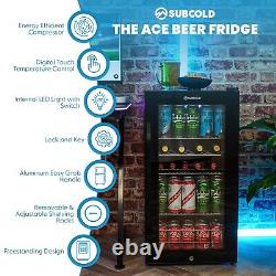 Subcold 90L Beer Fridge ACE90 LED Undercounter Drinks Fridge with Auto-Defrost