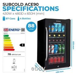 Subcold 90L Undercounter Drinks Fridge ACE90 LED Auto Defrost Refurbished