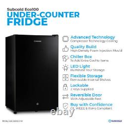 Subcold Eco100 Under Counter Fridge 100 Litre Black As-New Condition