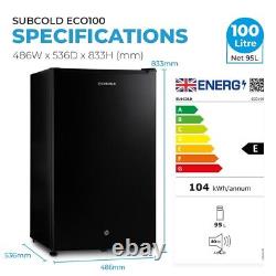 Subcold Eco100 Under Counter Fridge 100 Litre Black Refurbished Grade C