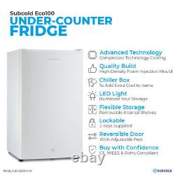 Subcold Eco100 Under Counter Fridge 100 Litre White Lockable