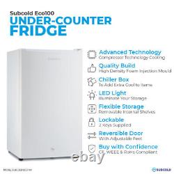 Subcold Eco100 Under Counter Fridge 100 Litre White Refurbished Grade A