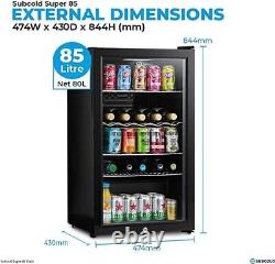 Subcold Super85 LED Premium 85L Drinks Fridge withCompressor Cooling & Adjustable