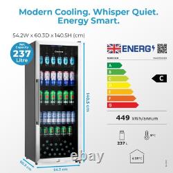 Subcold Tall Drinks Fridge 237L Auto Defrost Subcold Maxi250 Stainless Steel