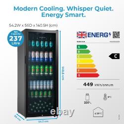 Subcold Tall Drinks Fridge 237L Drinks Cooler Auto Defrost Subcold Maxi250 Black