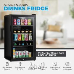 Subcold Under Counter Drinks Fridge Freestanding 85L Glass Door Super85 LED