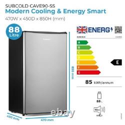 Subcold Undercounter Beer Fridge 90L CAVE90 LED Stainless Steel