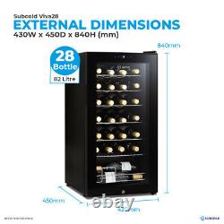 Subcold Viva28 LED Refurbished Grade C Wine Fridge Black 3-18°C 28 Bottle