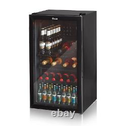 Swan 80L Glass Door Undercounter Freestanding Drinks Fridge SR12030BN, Black, 85W