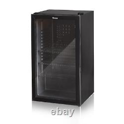Swan 80L Glass Door Undercounter Freestanding Drinks Fridge SR12030BN, Black, 85W