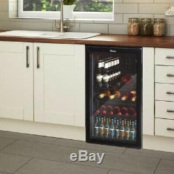 Swan 80 Litre Glass Fronted Under Counter Fridge Black (SR12030BN)