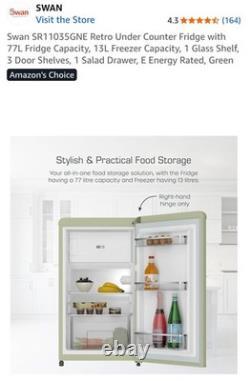 Swan Retro Free Standing Fridge. Brand New Still Boxed