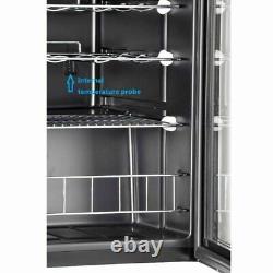Under Counter 33 Bottles Wine Beer Fridge Drinks Cooler 95L LED Stainless Steel
