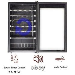 Under Counter 33 Bottles Wine Beer Fridge Drinks Cooler 95L LED Stainless Steel