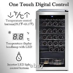 Under Counter 33 Bottles Wine Beer Fridge Drinks Cooler 95L Stainless Steel Bar