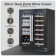 Under-counter/freestanding Dual Zone Wine Fridge & Cooler 60cm 40 Bottle/120 Can