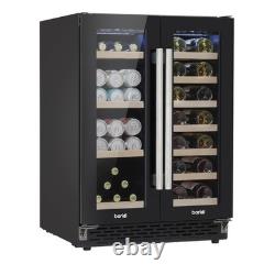 Under-Counter/Freestanding Dual Zone Wine Fridge & Cooler 60cm 40 Bottle/120 Can
