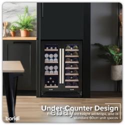 Under-Counter/Freestanding Dual Zone Wine Fridge & Cooler 60cm 40 Bottle/120 Can