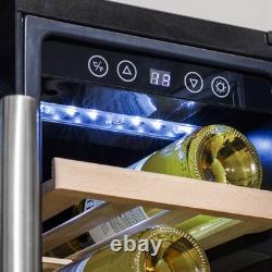 Under-Counter/Freestanding Dual Zone Wine Fridge & Cooler 60cm 40 Bottle/120 Can