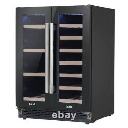 Under-Counter/Freestanding Dual Zone Wine Fridge & Cooler 60cm 40 Bottle/120 Can